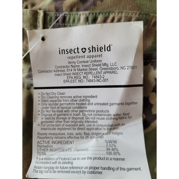 Army OCP Camo Pants Small Regular Insect Shield Combat Trouser Uniform Tactical - Picture 16 of 16